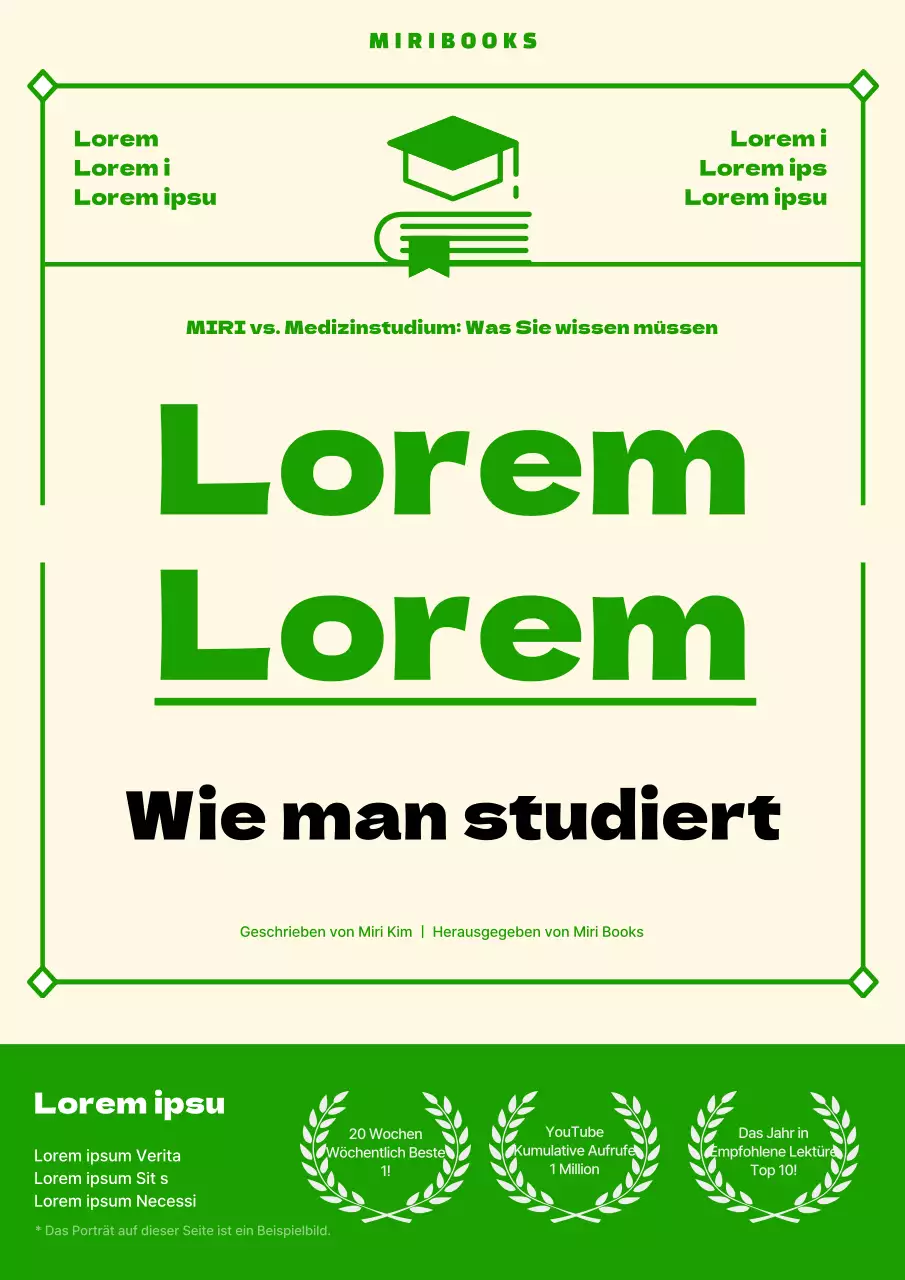 Einfacher gelber und grüner Umschlag für Studienführer