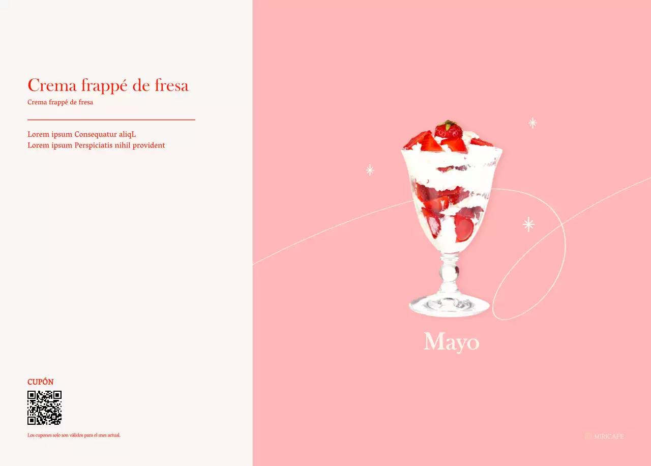 Calendario de cafés con recomendaciones de bebidas del mes