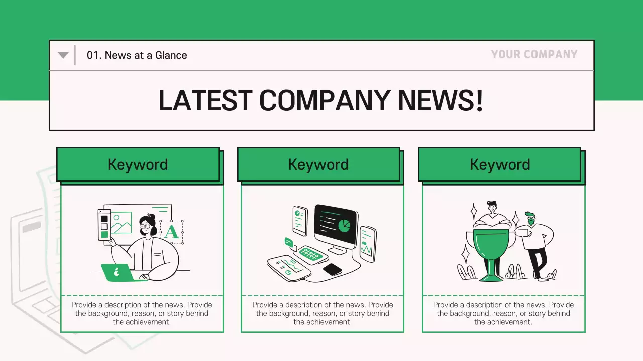 Green Minimal Company Newsletter Presentation