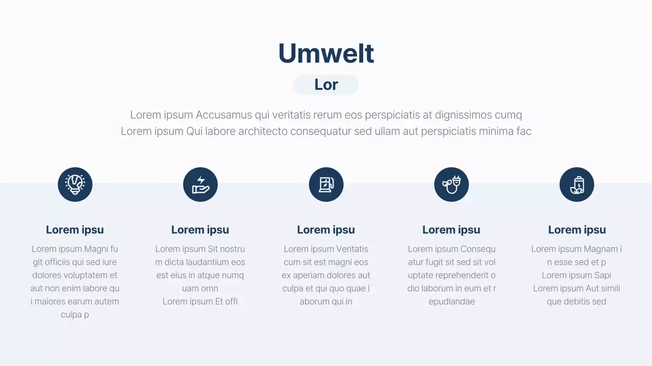 Ein einfacher ESG-Bericht in Marineblau und Hellblau