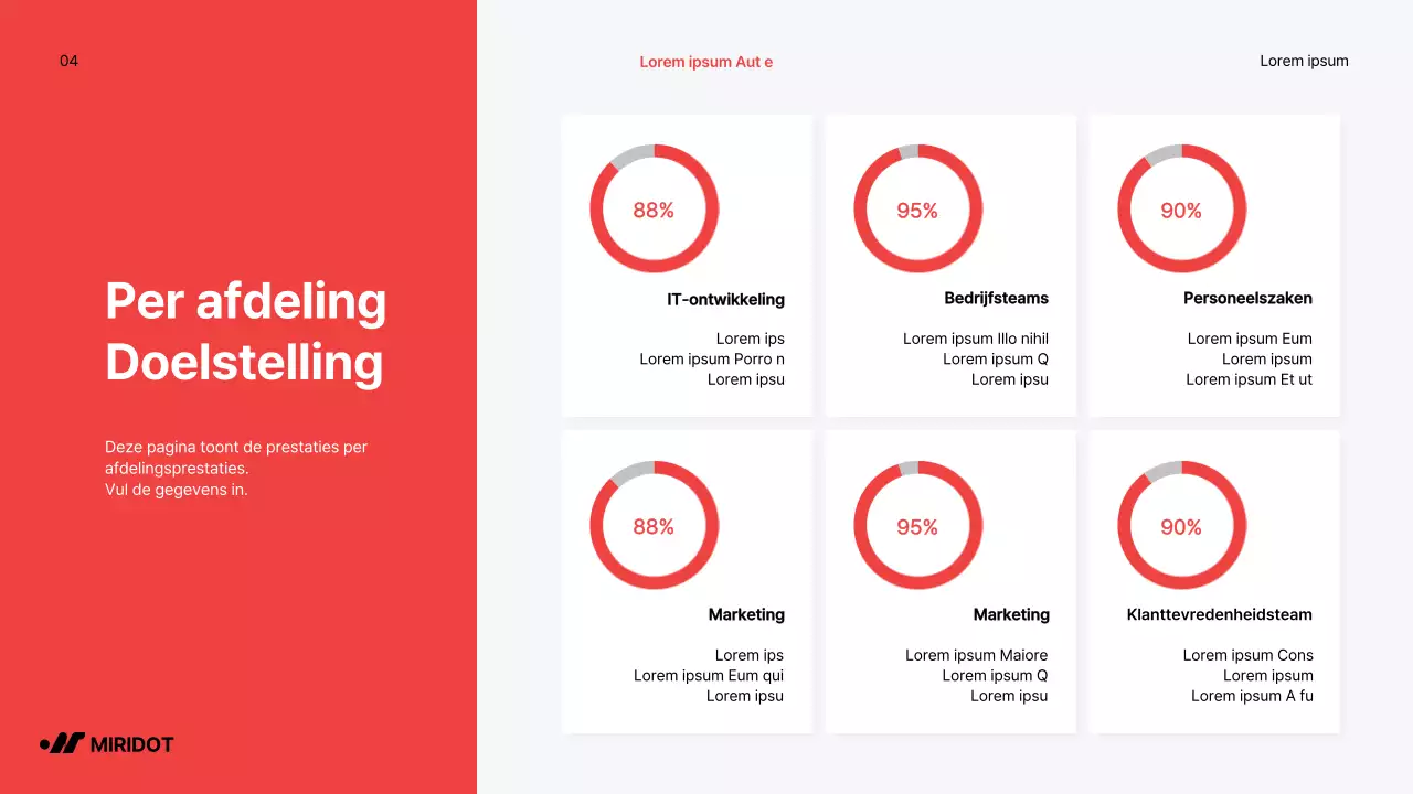 Eenvoudig eindejaarsrapport met rode accenten