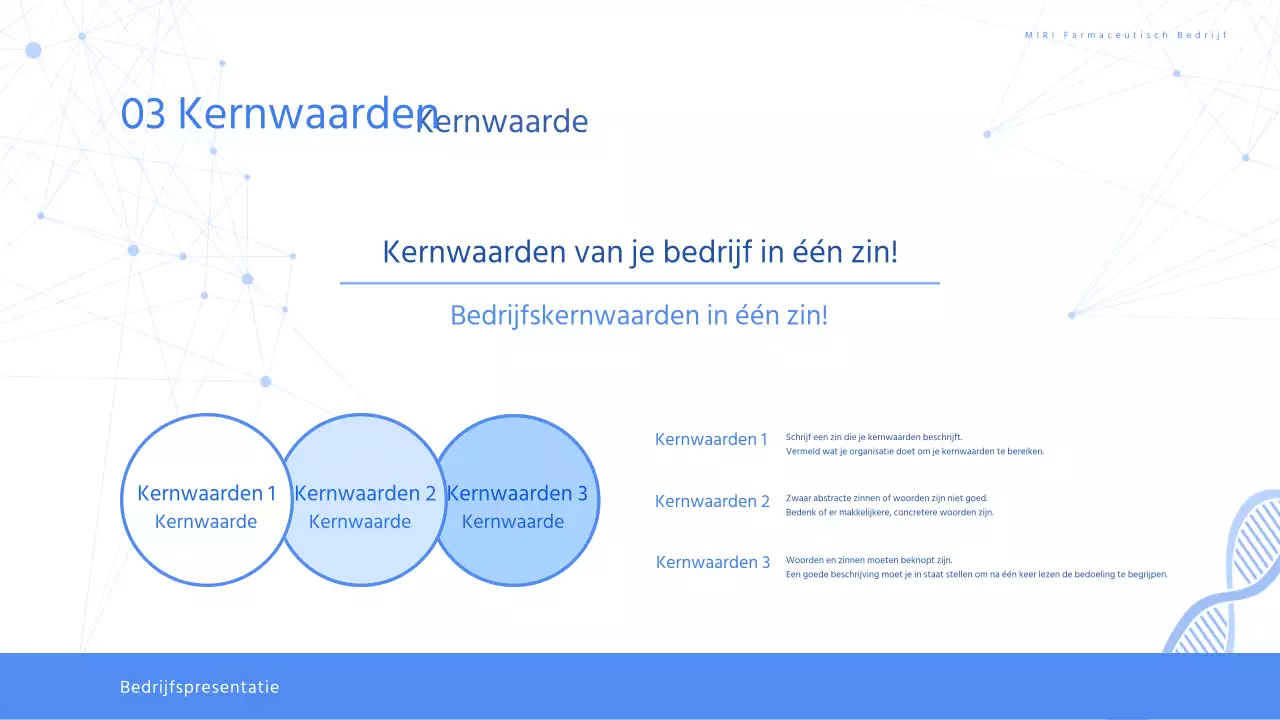 Aanbestedingsvoorstel moderne farmaceutische gezondheidszorg in wit en blauw