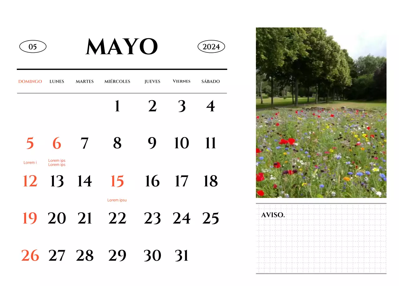 Un calendario de estilo sencillo con un emotivo concepto de fotografía de viajes