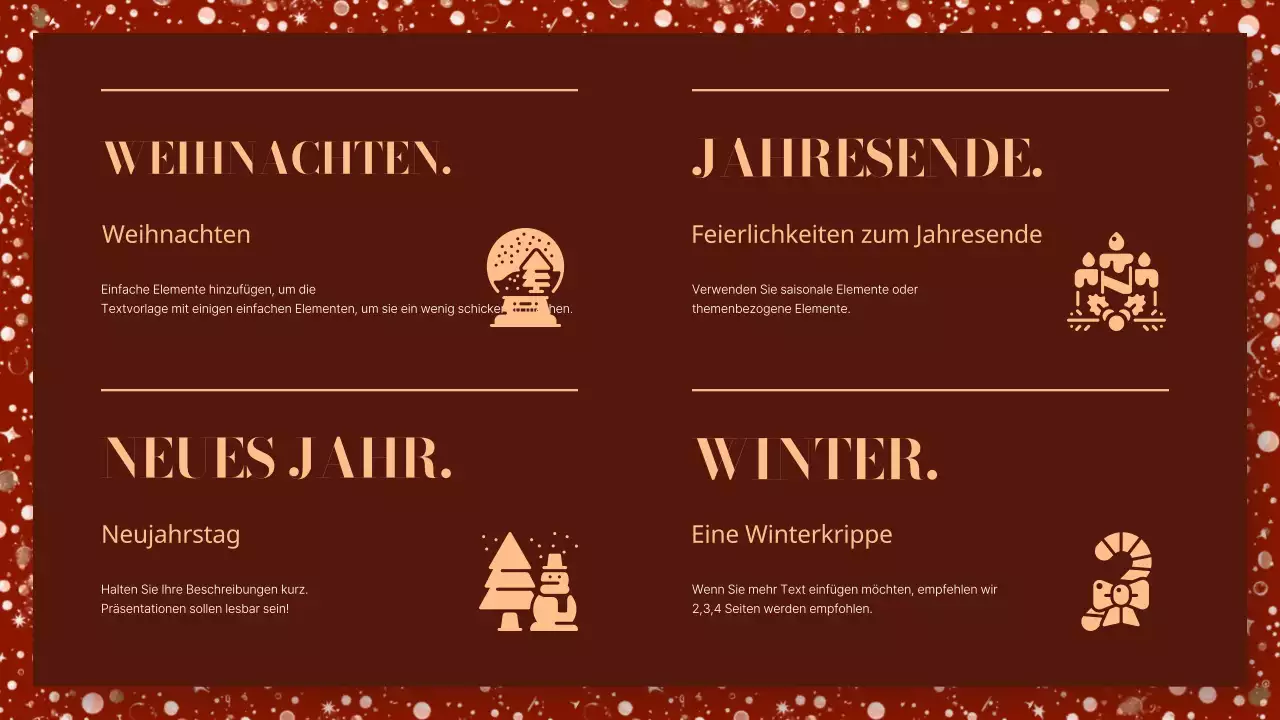 Eine luxuriöse Präsentation für ein Weihnachtsfest in Rot und Braun