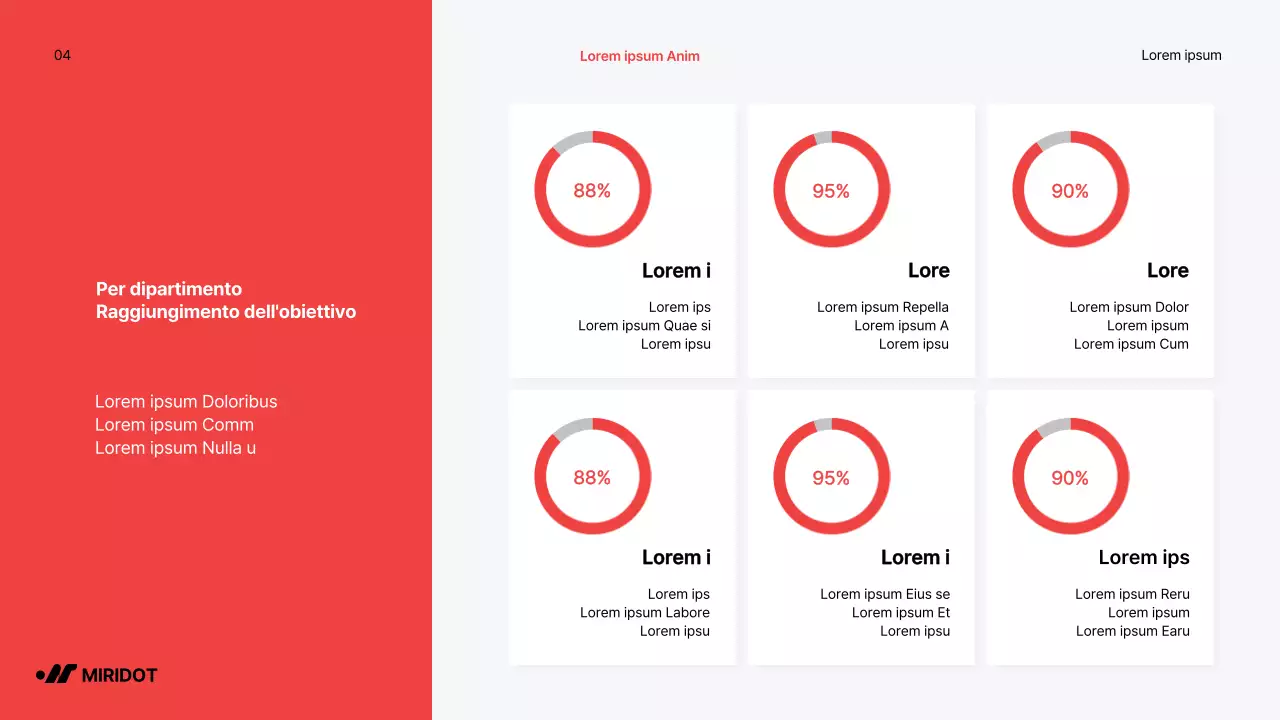Semplice rapporto di performance di fine anno con accenti rossi
