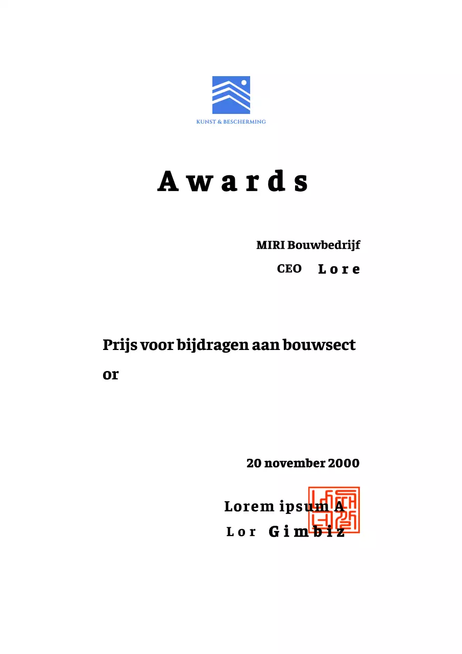 Achievement Award Ontwerp