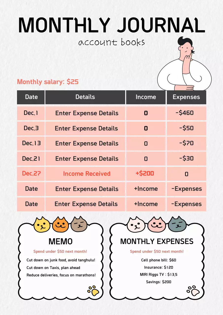 White Minimal Finance Planner