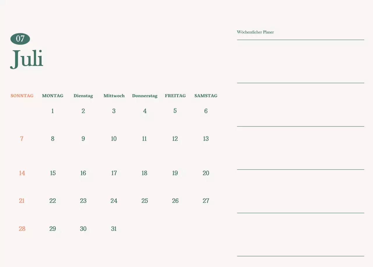 Cafe-Kalender mit Empfehlungen für das Getränk des Monats