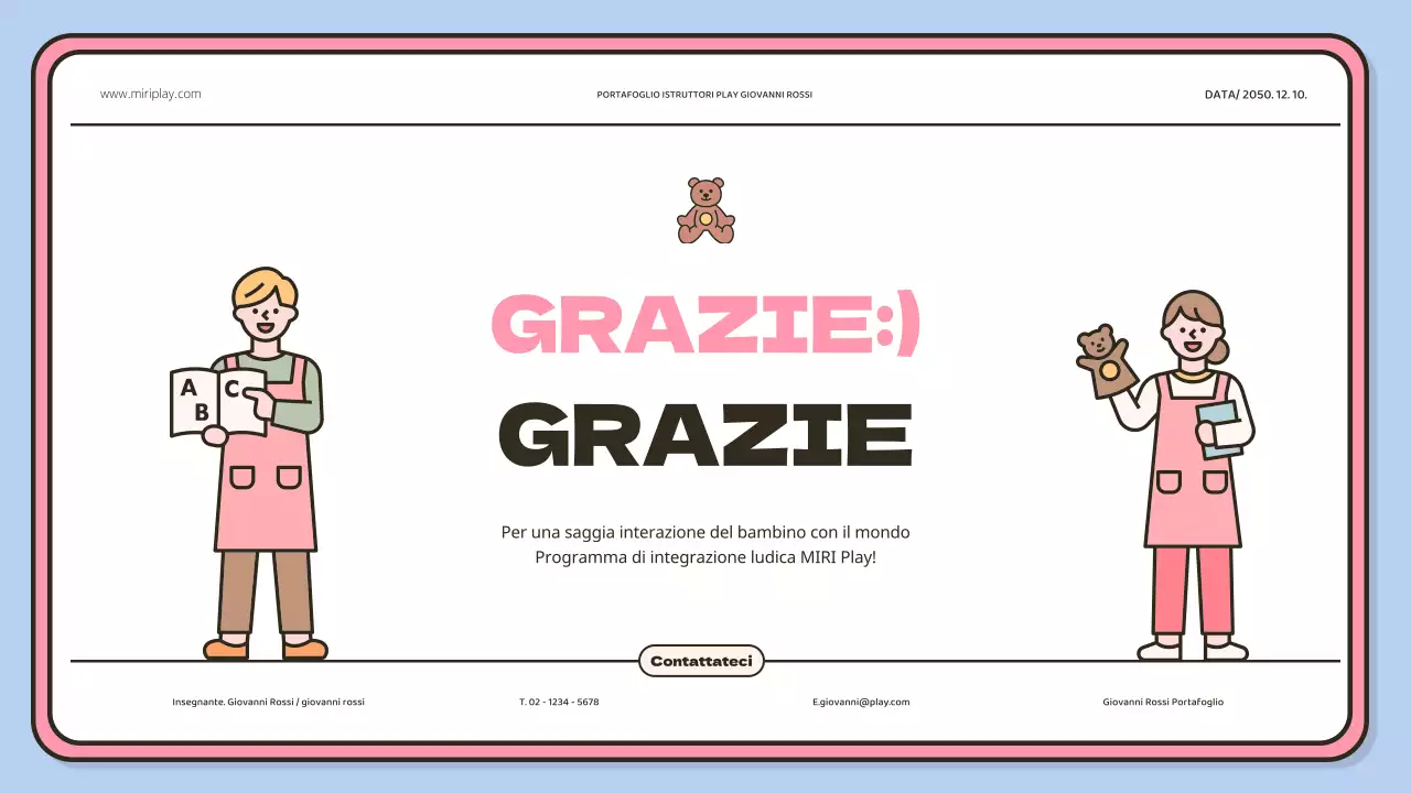 Una simpatica cartella per istruttori di bambini e bambine in azzurro e rosa.