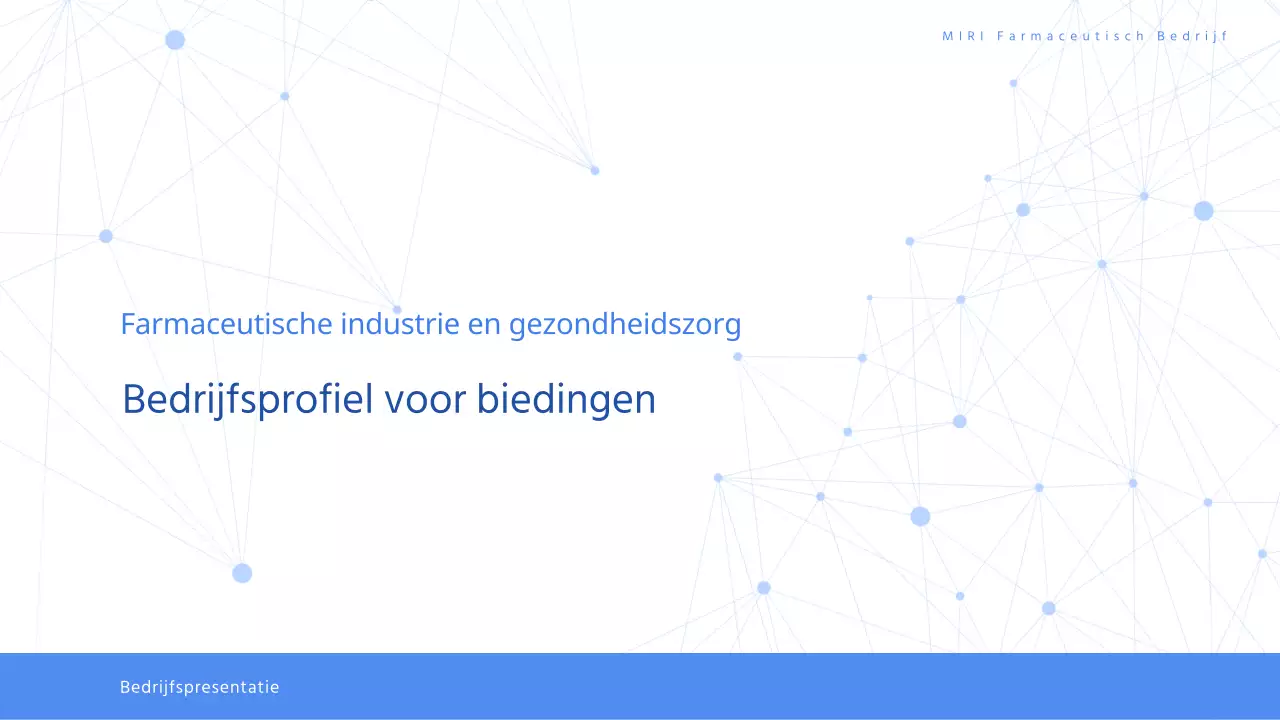 Aanbestedingsvoorstel moderne farmaceutische gezondheidszorg in wit en blauw