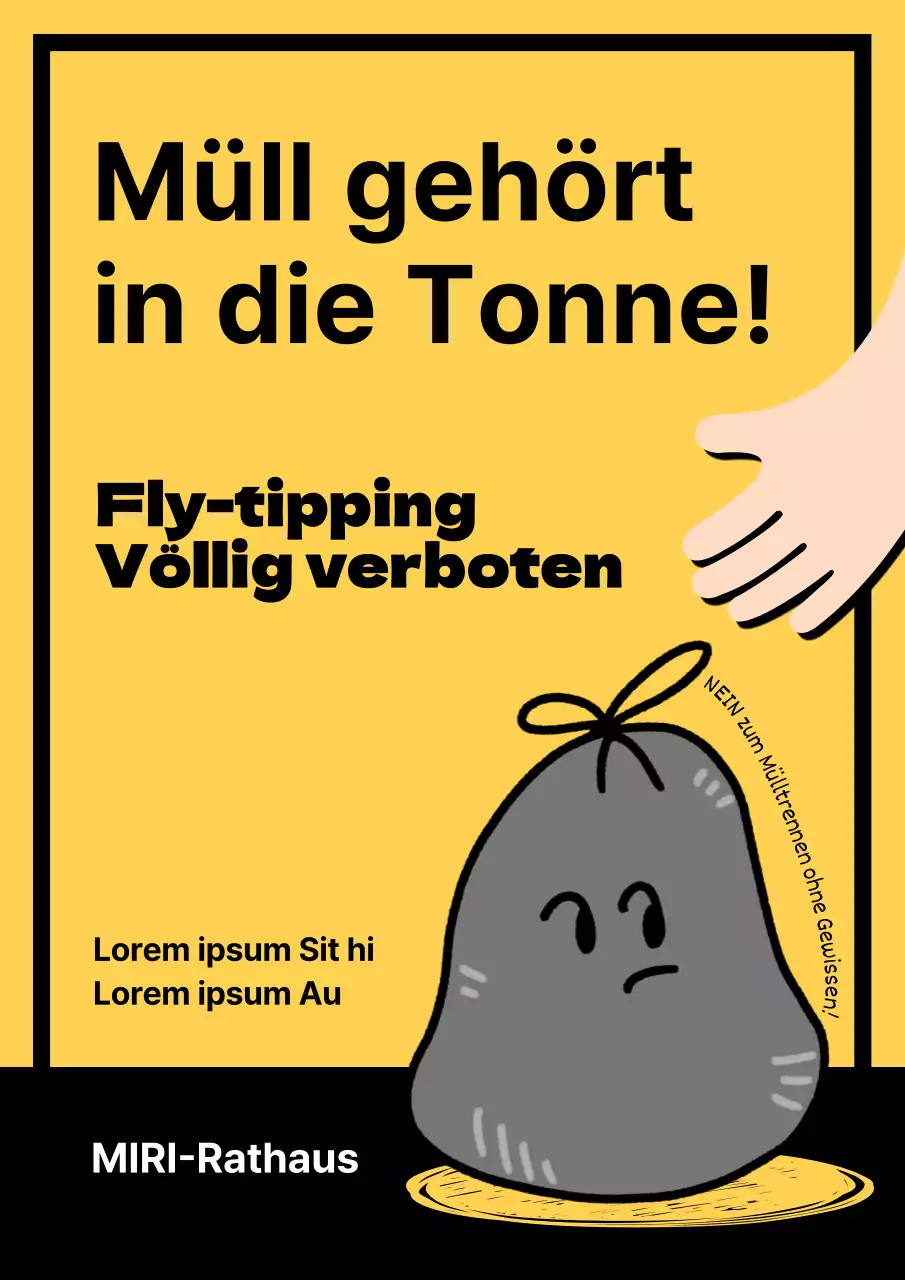 Einfacher gelb-schwarzer Wurfzettel