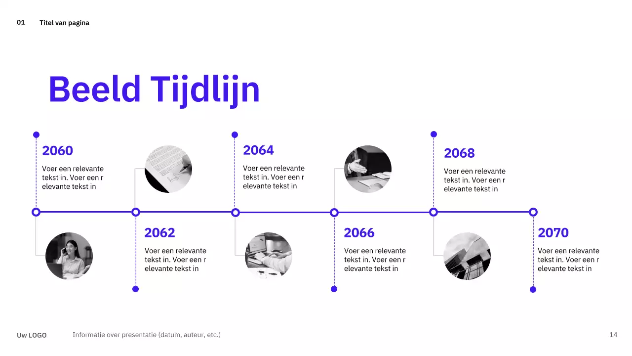 Eenvoudige, gevarieerde lay-outs in blauw voor planning