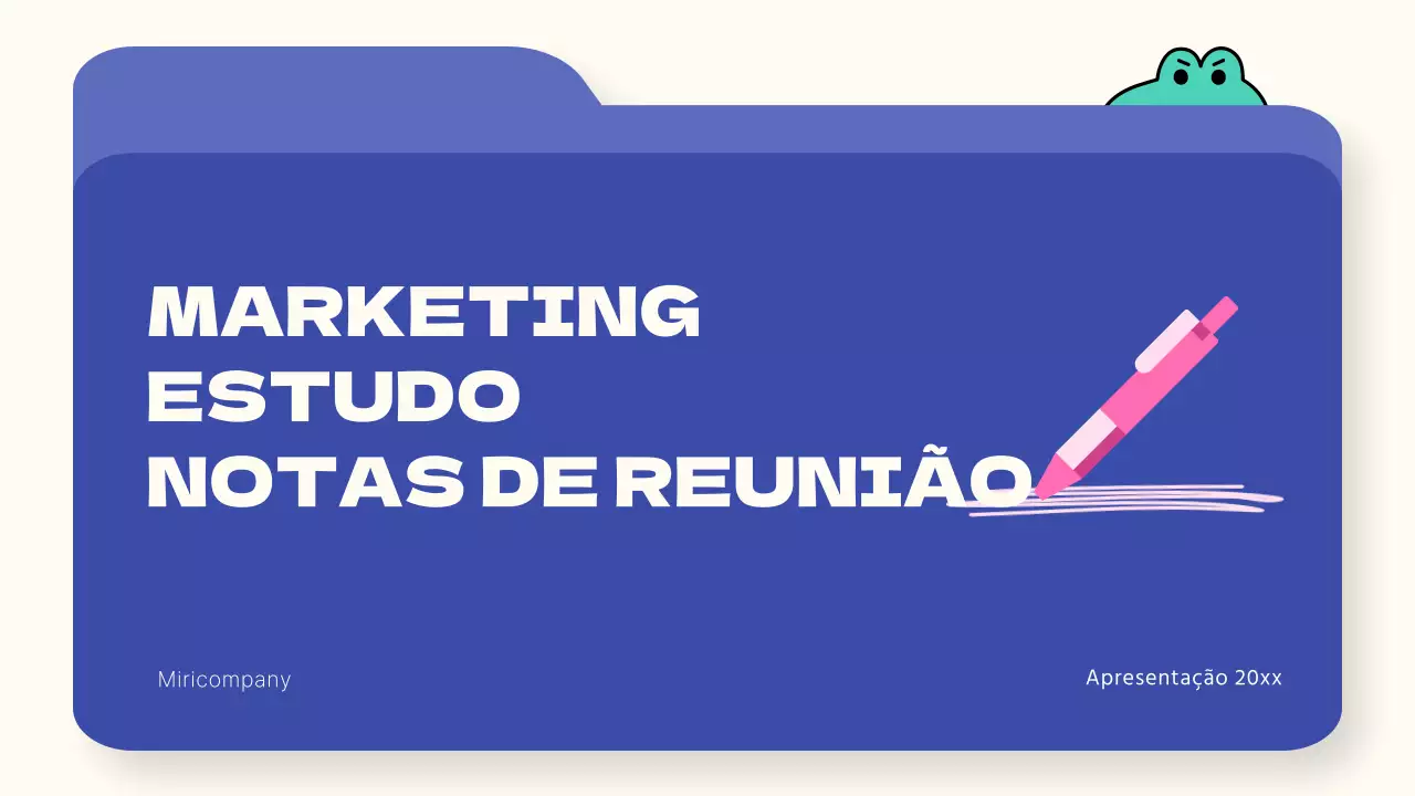 Relatório de notas do estudo de marketing simples Blue and Mint