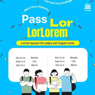 Hellblaue und gelbe Bekanntmachung der Zulassungsliste