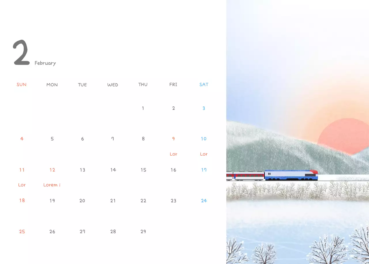 Cute calendars with cozy illustrations