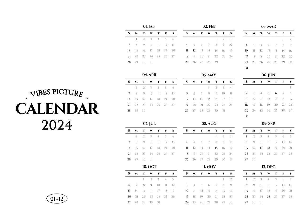 Simple style calendar with an emotional travel photography concept