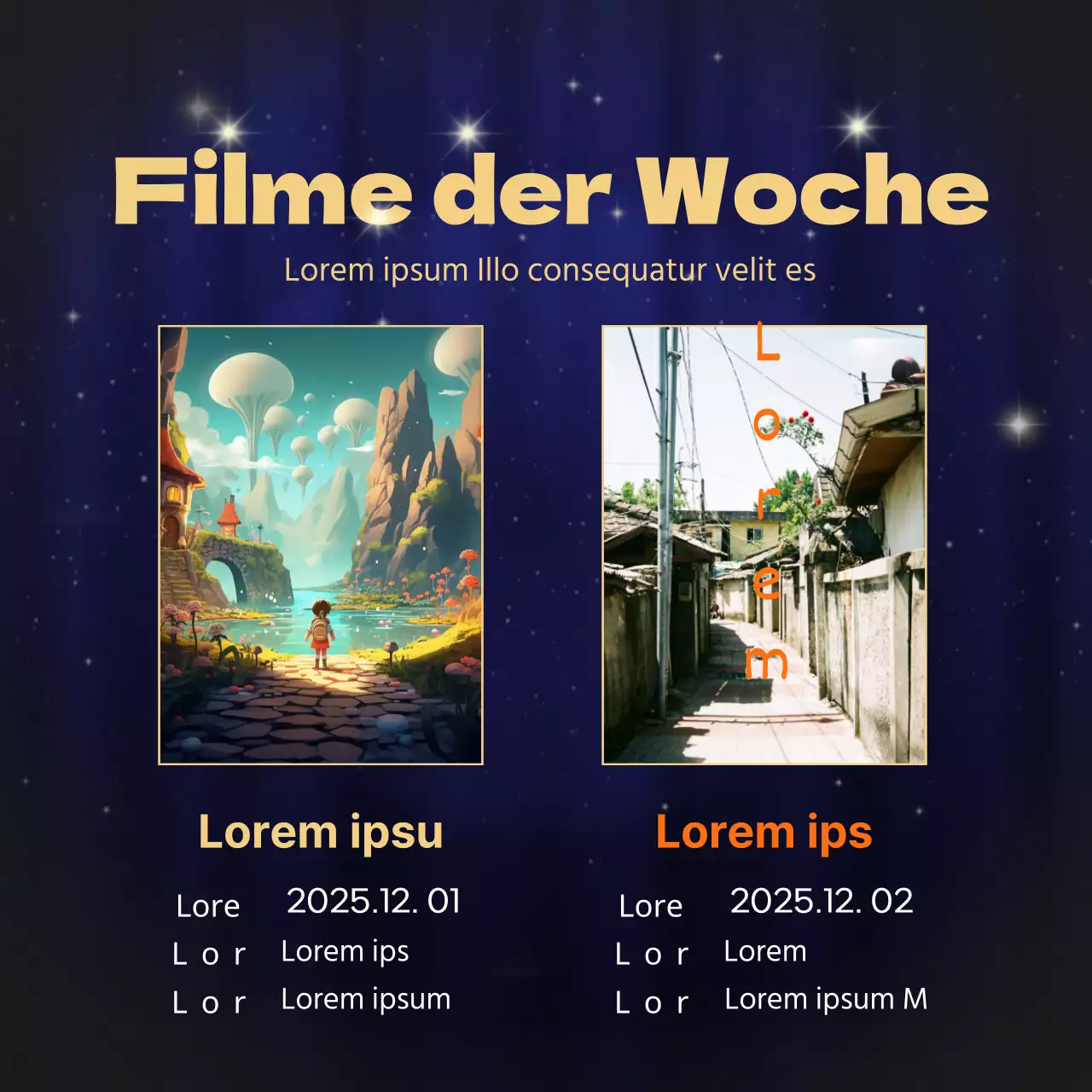 Luxuriöser Inhalt in Gold und Marineblau Informationen zum Jahresende