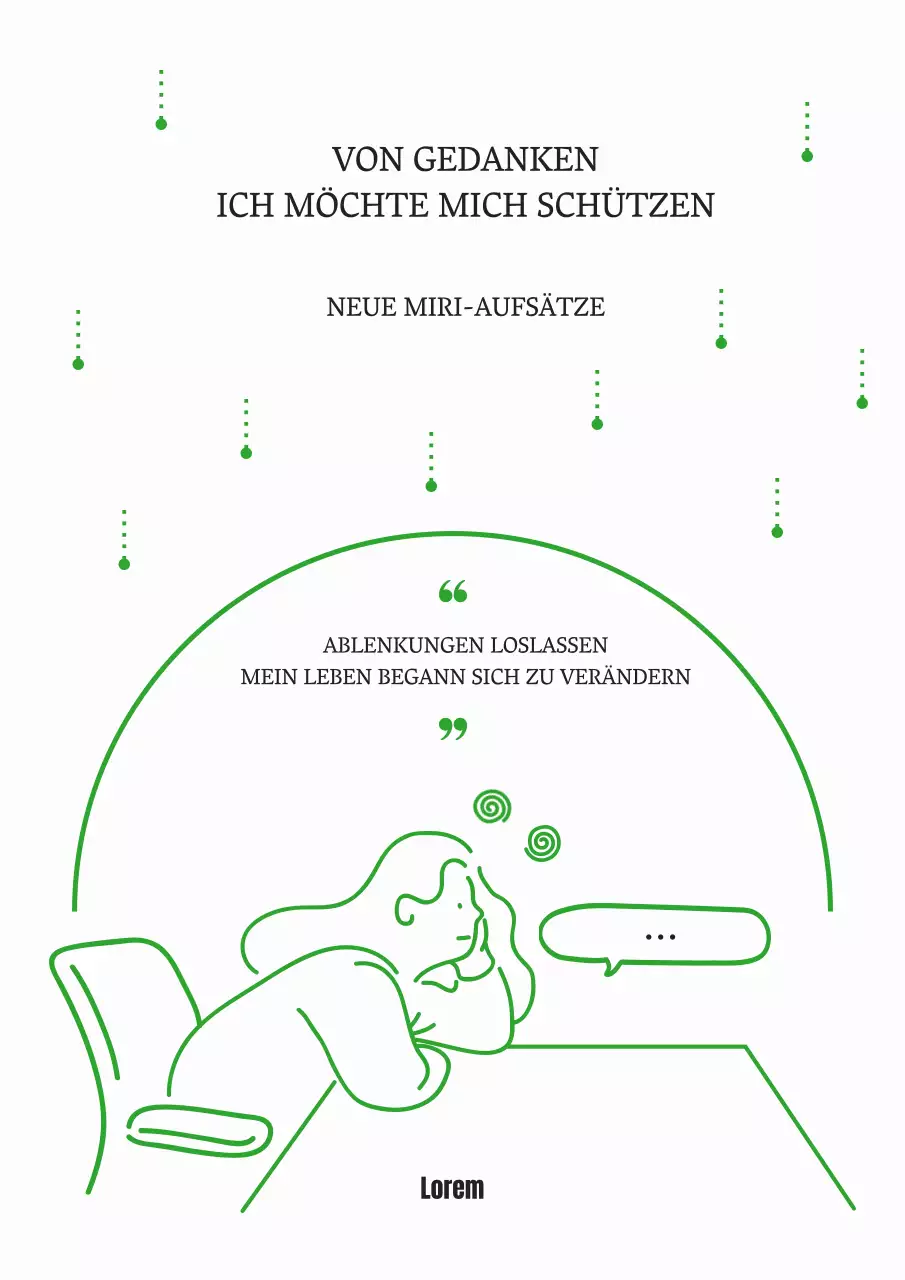 Einfacher Aufsatz mit Lebensweisheiten in Grün und Weiß