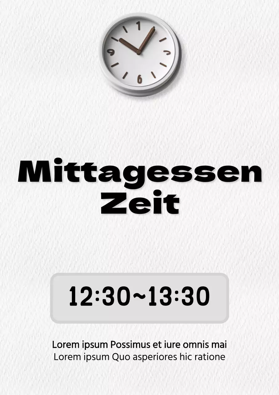 Ein einfacher Leitfaden für die Mittagspause in Weiß und Schwarz