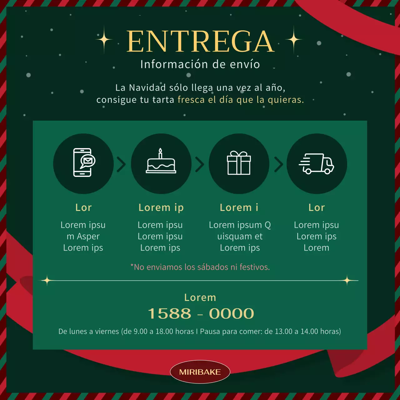 Promocione un pastel navideño clásico en verde