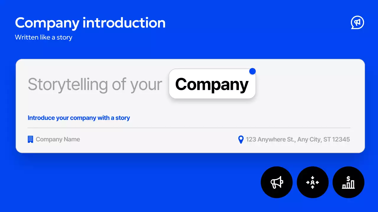 파랑과 흰색의 심플한 스토리텔링 회사소개서