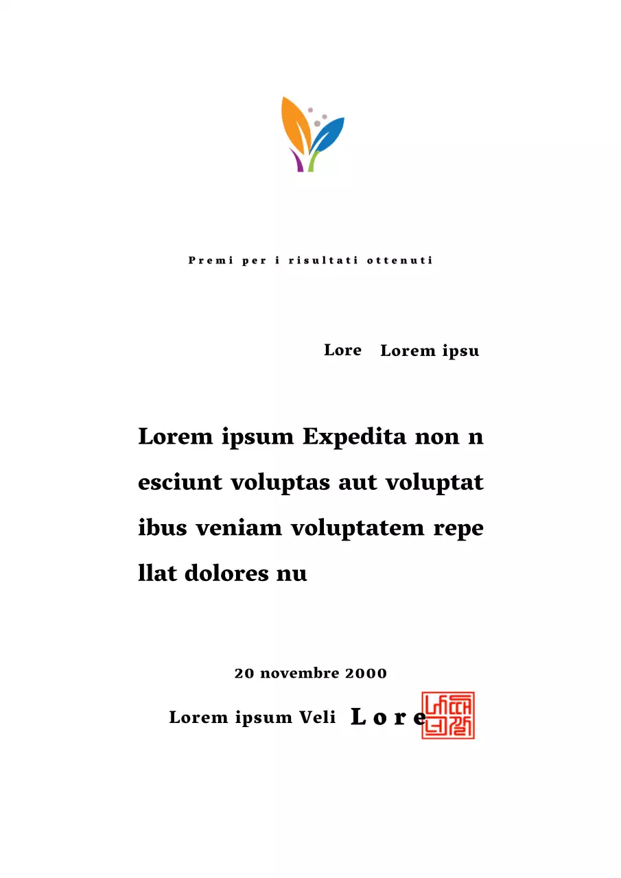 Design a colori del premio Achievement Award