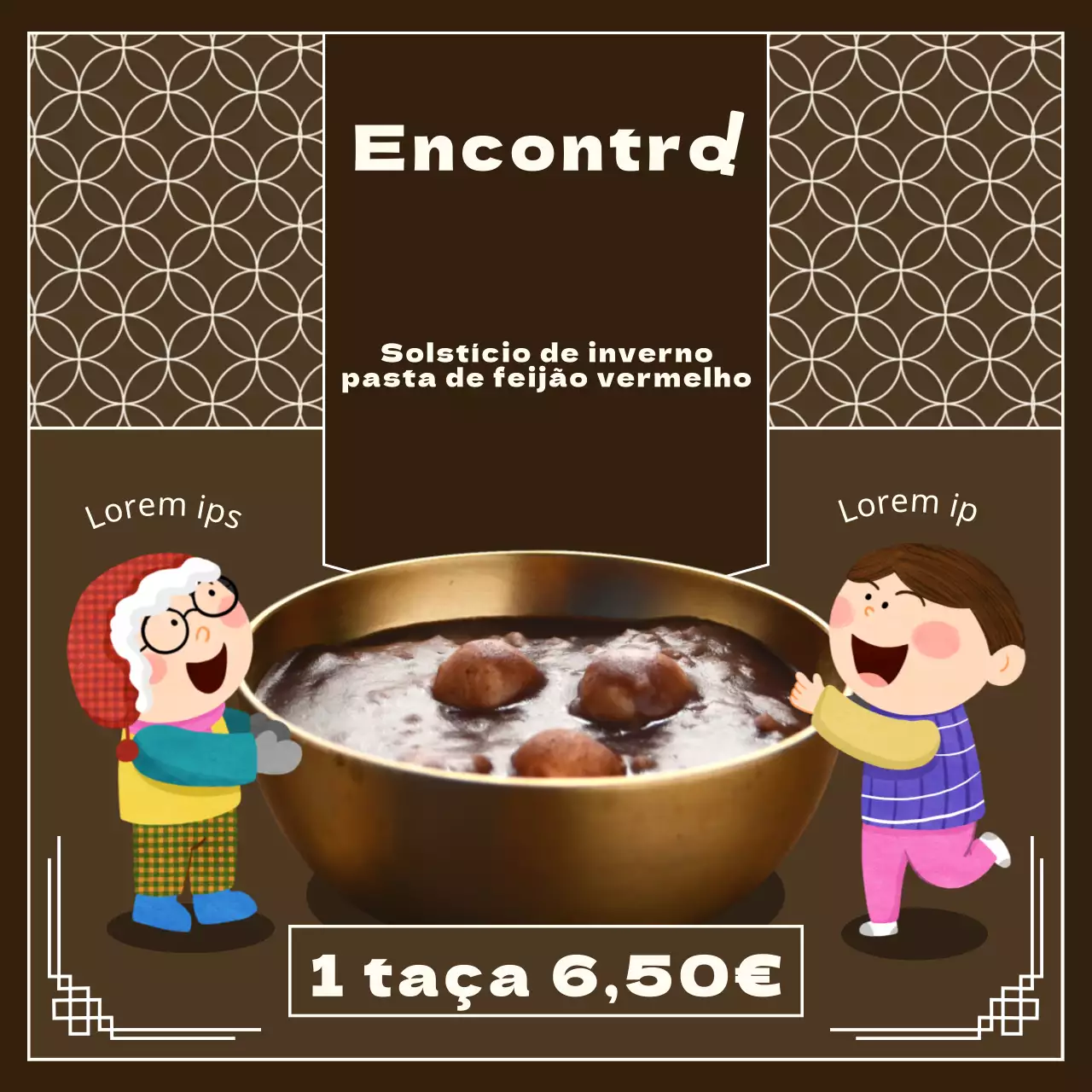 Promover uma ementa simples de papas de feijão vermelho para o solstício de inverno, brancas e castanhas