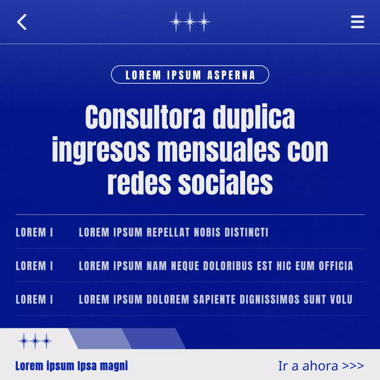Sencilla promoción de consultoría en redes sociales en azul y blanco