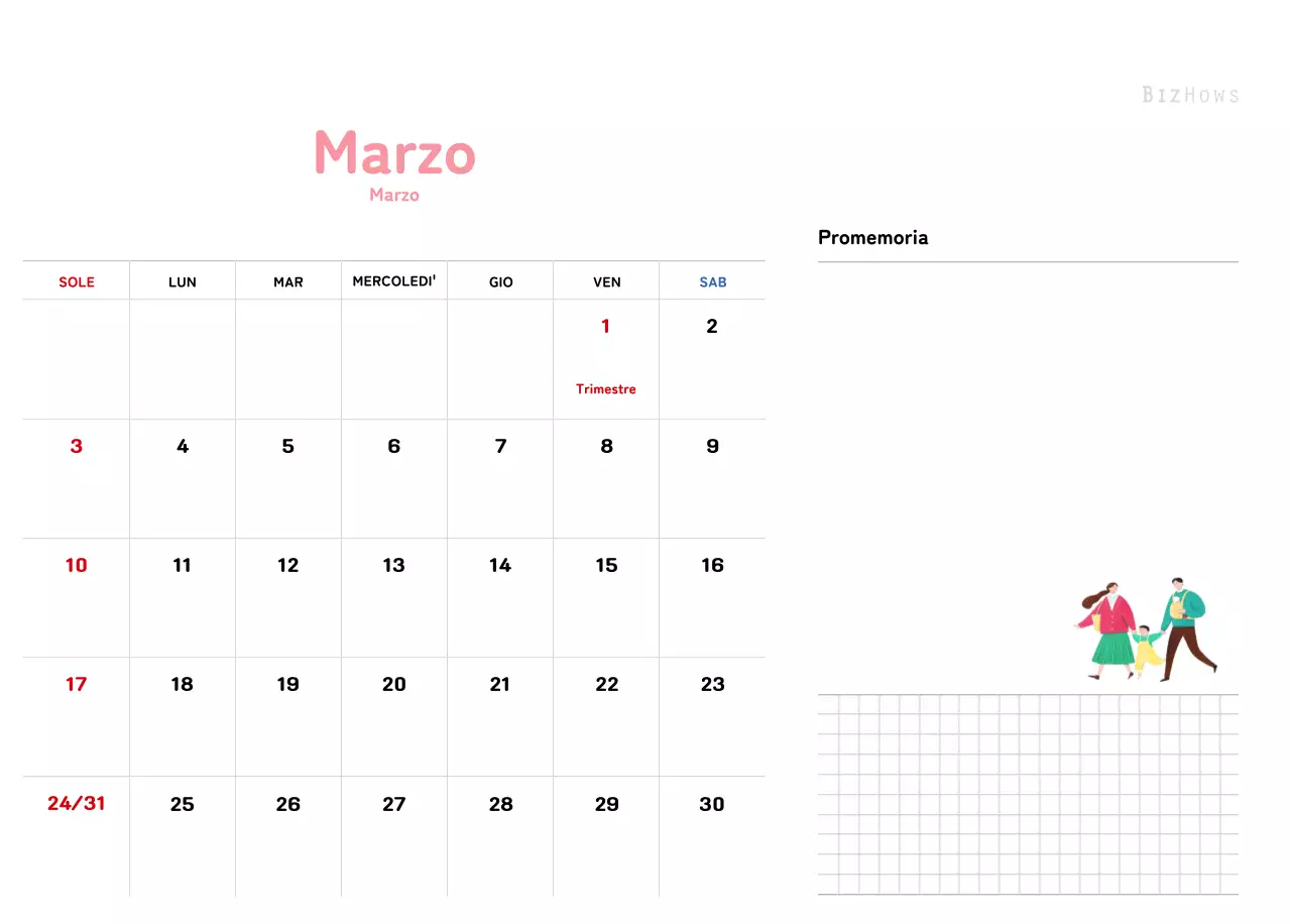 Un calendario di Capodanno caldo e illustrato