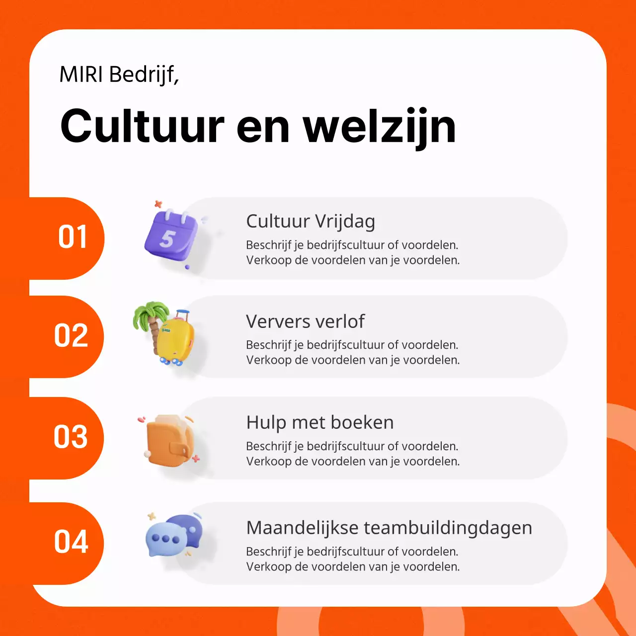 Een eenvoudig oranje en grijs over ons veld