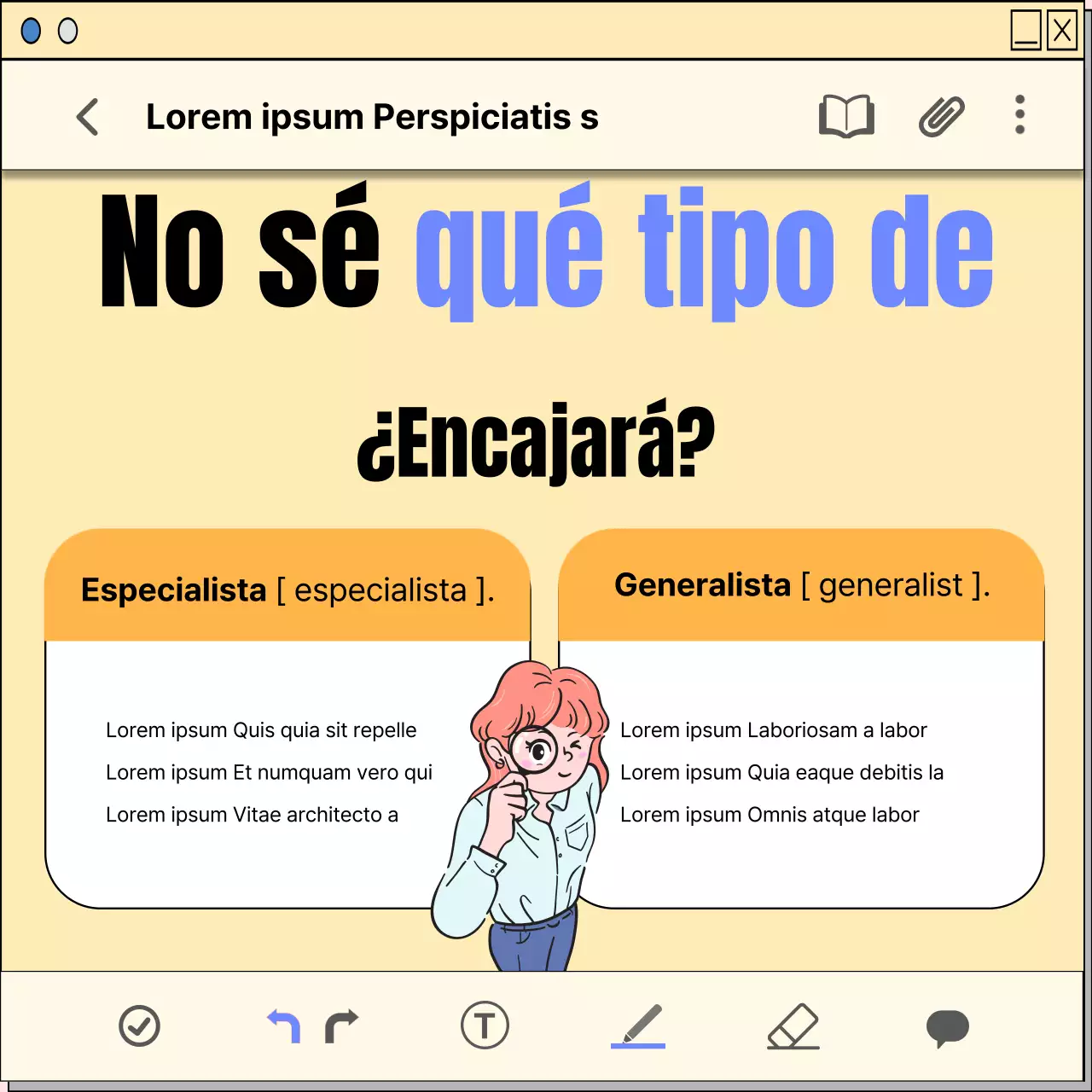 Una guía de planificación profesional con un concepto de bloc de notas amarillo y kitsch.