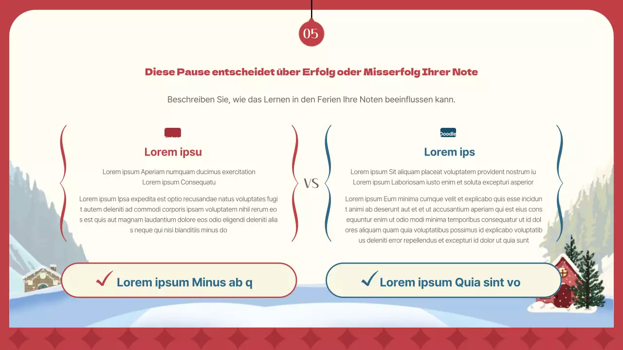 Eine Einführung in den Crashkurs für den Winter in Rot und Marineblau