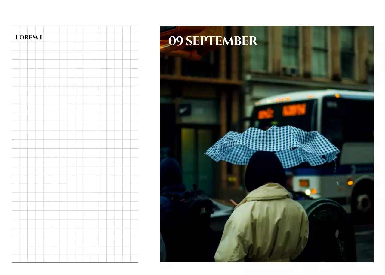 Een kalender in een eenvoudige stijl met een emotioneel concept voor reisfotografie
