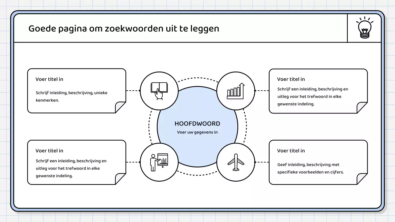 Een eenvoudig, lichtblauw samenvattend rapport