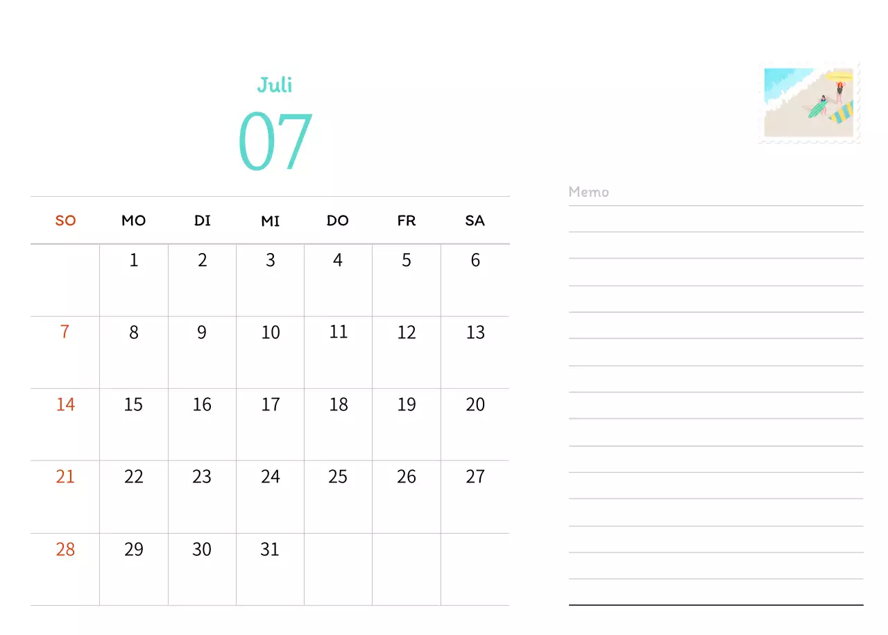 Stempelillustrationen mit einem warmen Konzept