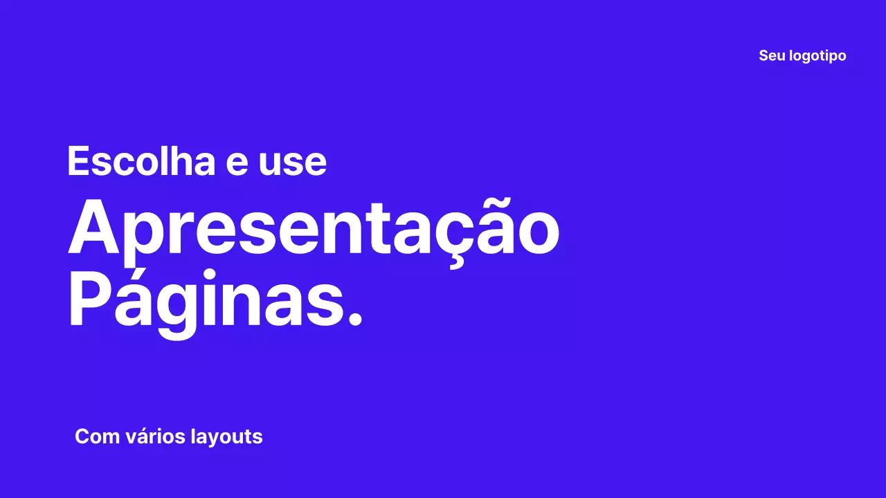 Layouts simples e variados em azul para planeamento