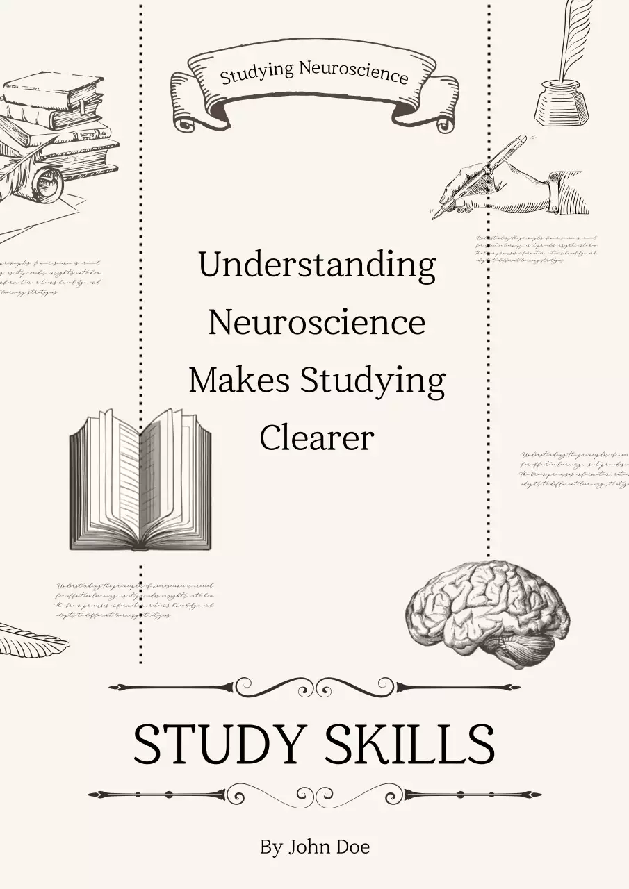 Beige Vintage Neuroscience Guide Book Cover