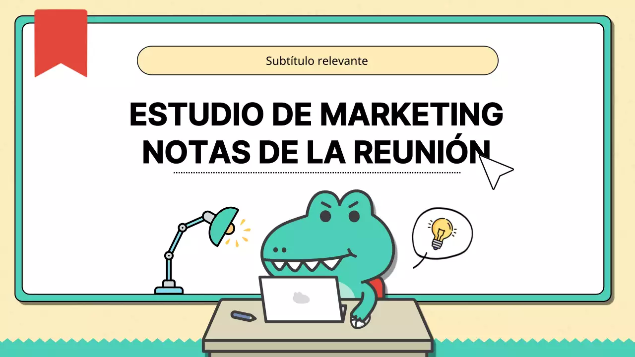Informe de Notas de Estudio de Marketing de Tendencia Beige y Menta