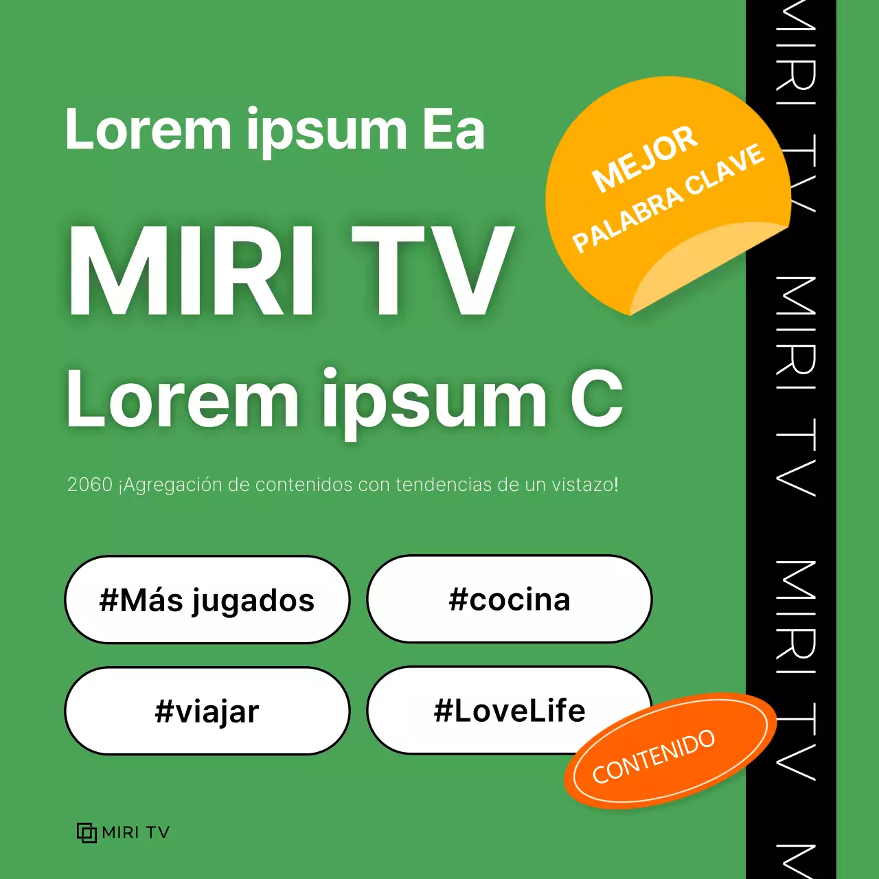 Anuncio de cierre de contenido verde y kitsch
