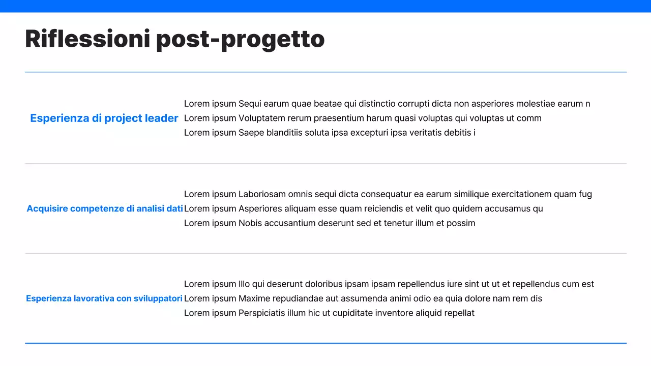 Semplice portfolio di carriera con sfondo blu