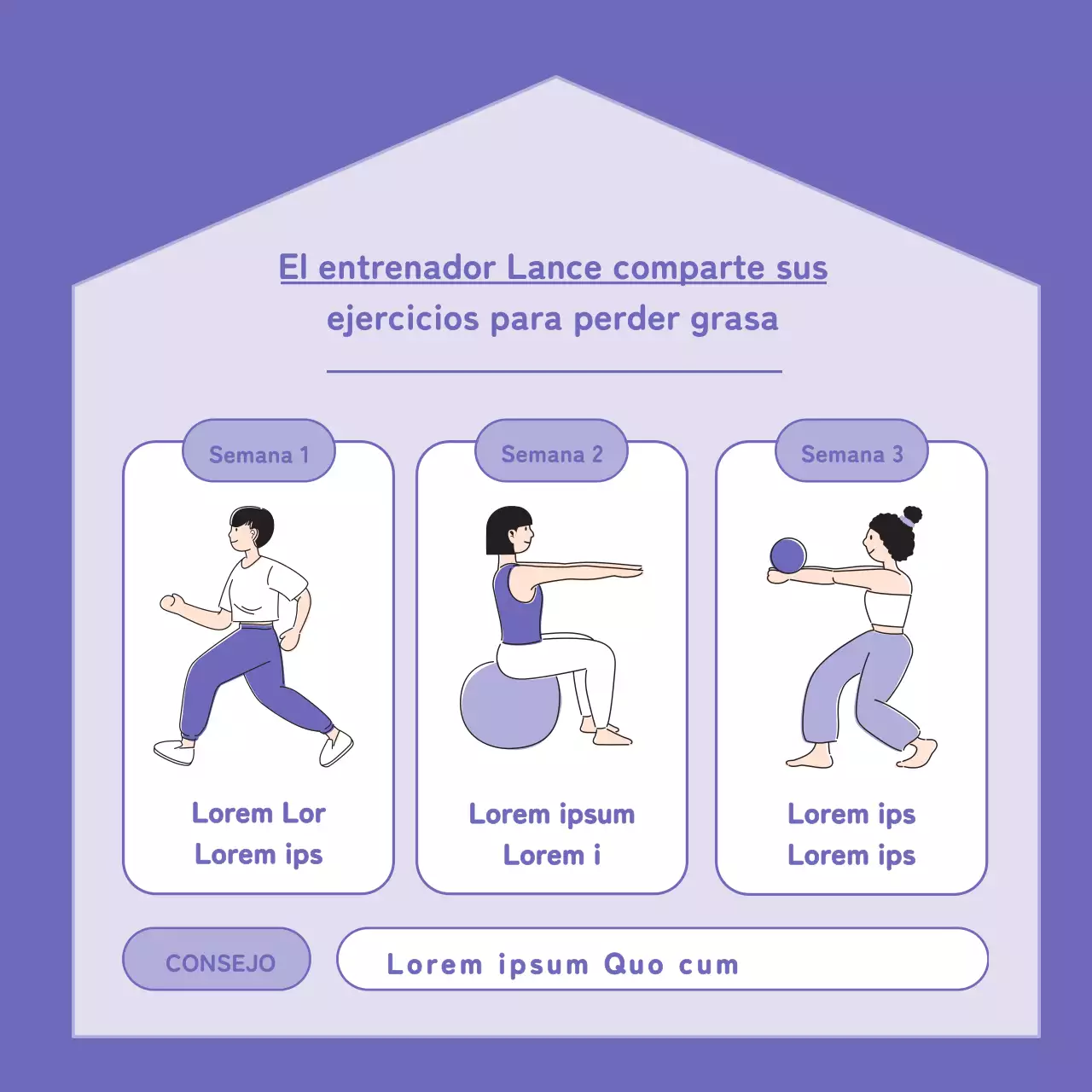 Promover un entrenamiento en casa malva y moderno para captar adeptos