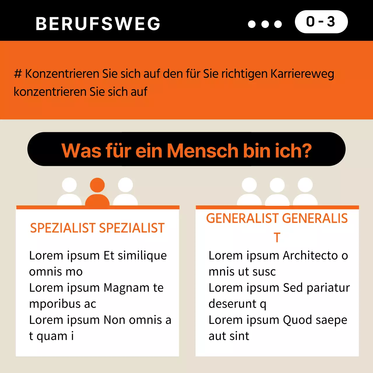 Einfacher Businessplan in Orange und Beige