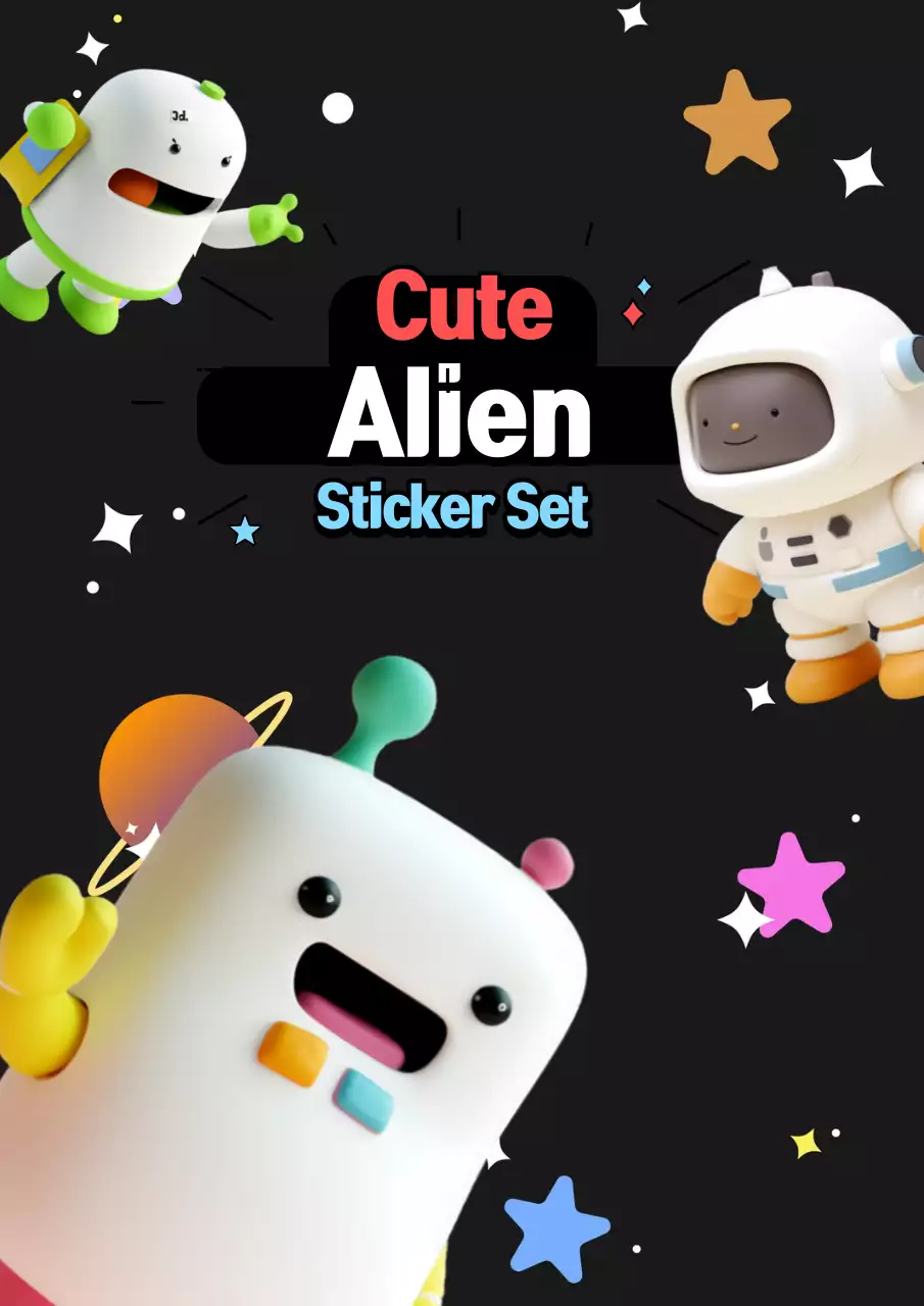 Koleksi stiker alien yang lucu