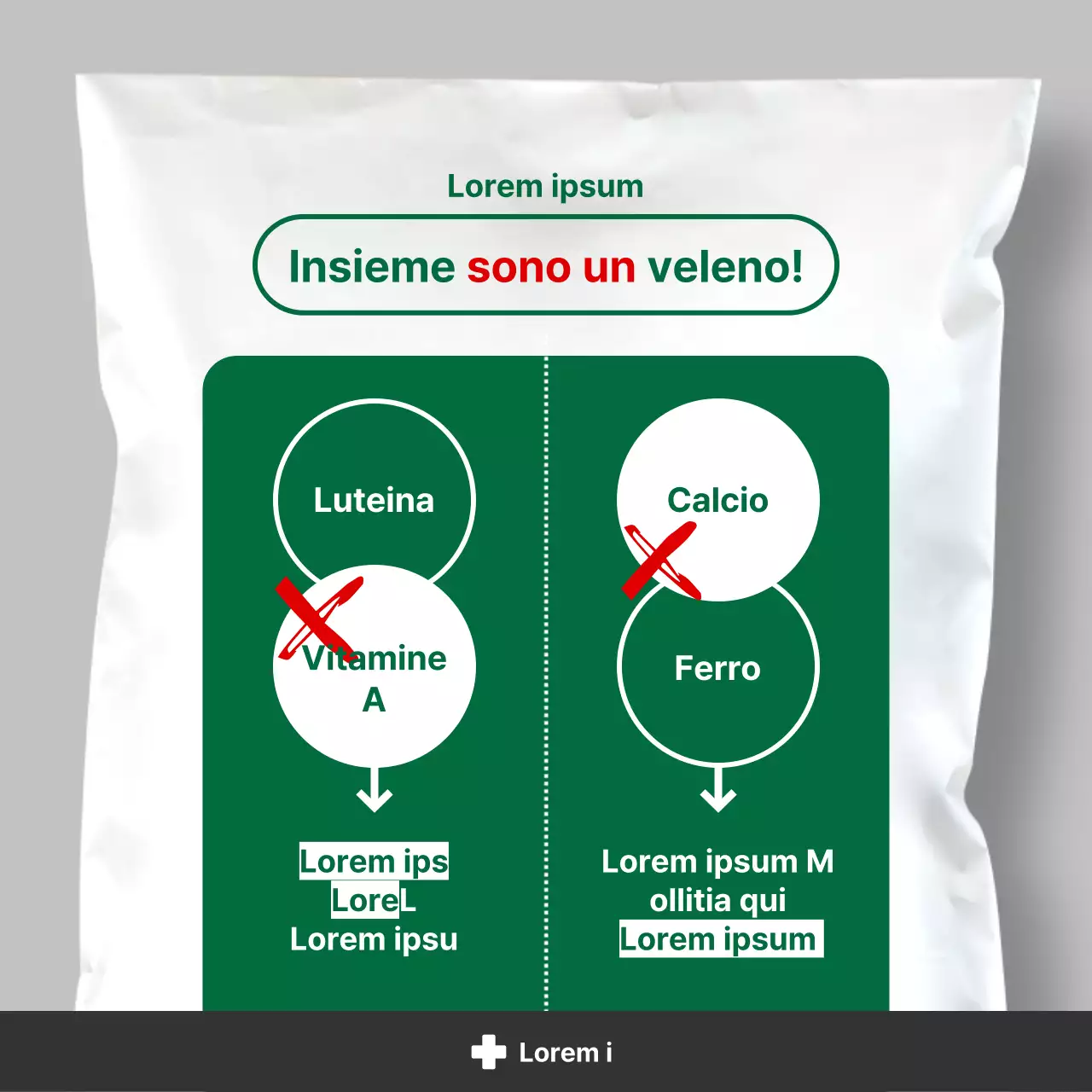 Informazioni nutrizionali semplici in bianco e verde