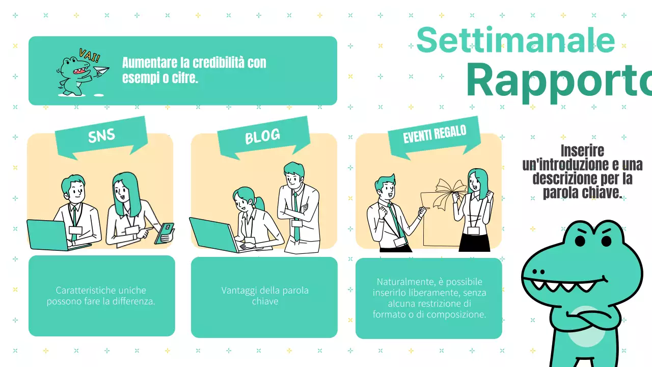 Rapporto sulle note di marketing del kitsch bianco e menta