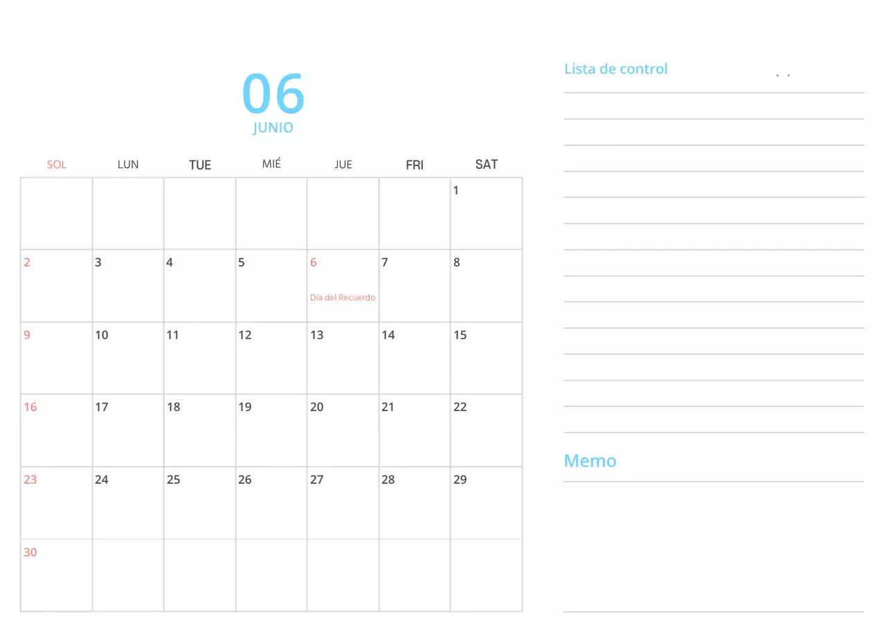 Bonito calendario de sobremesa ilustrado de temática familiar en color verde