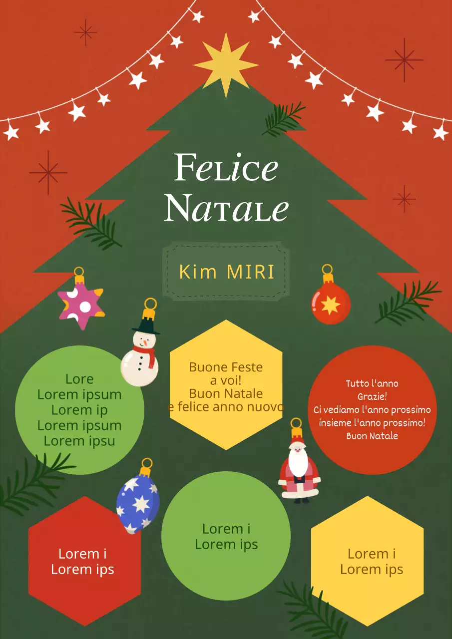 Carte da rotolo natalizie kitsch in verde e rosso post