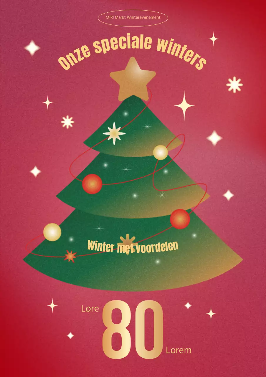 Kitscherige kerstadvertentie in rood