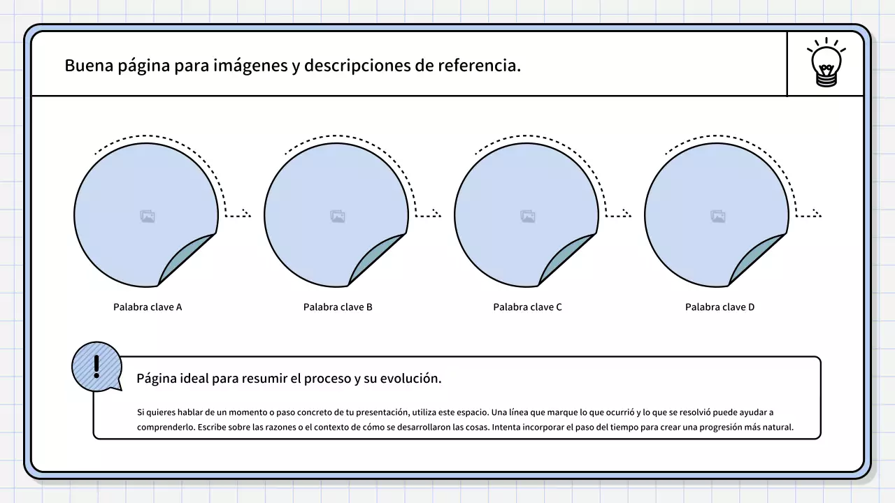 Un sencillo informe de síntesis de color azul claro
