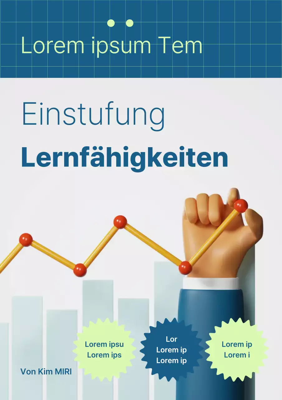 Moderner Einband für Lernkompetenz in Blau und Mint